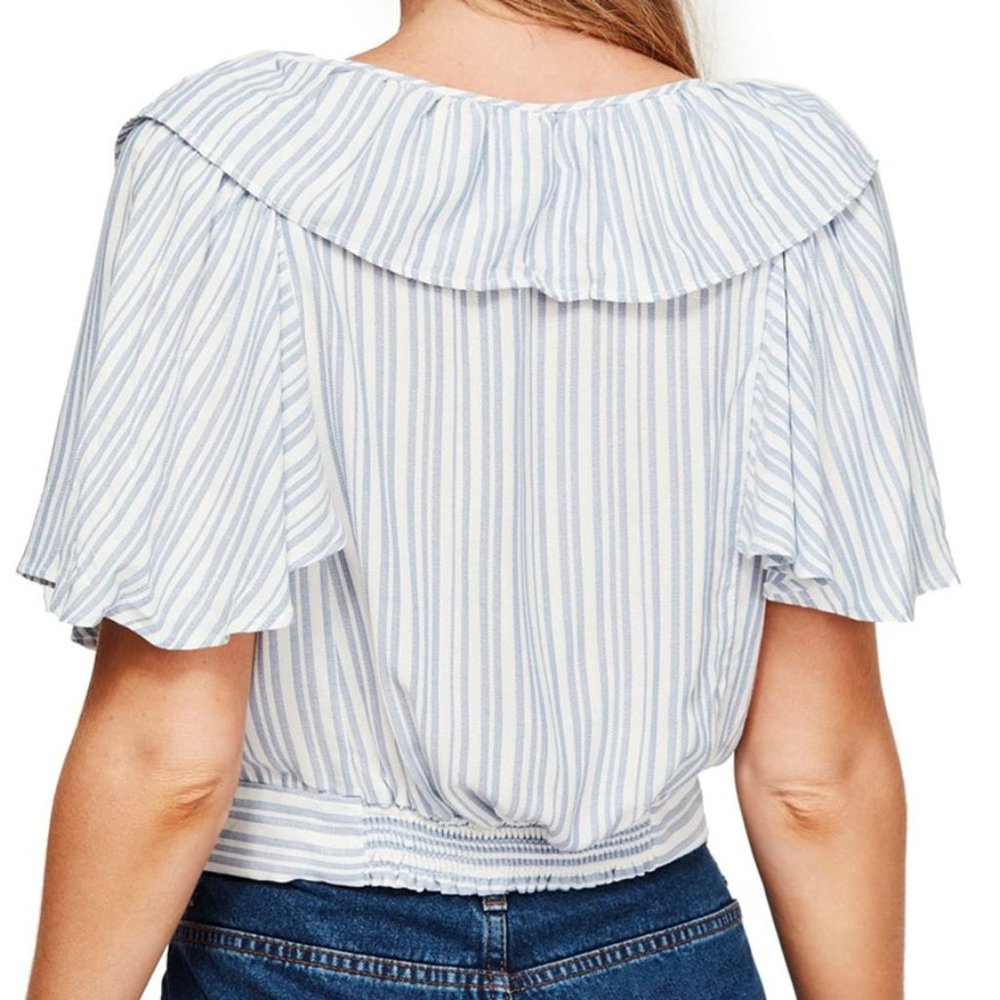 Free People Ivory The Rosemary Ruffle Trim Top - Picture 3 of 13